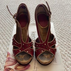 Wedge sandals - leather
